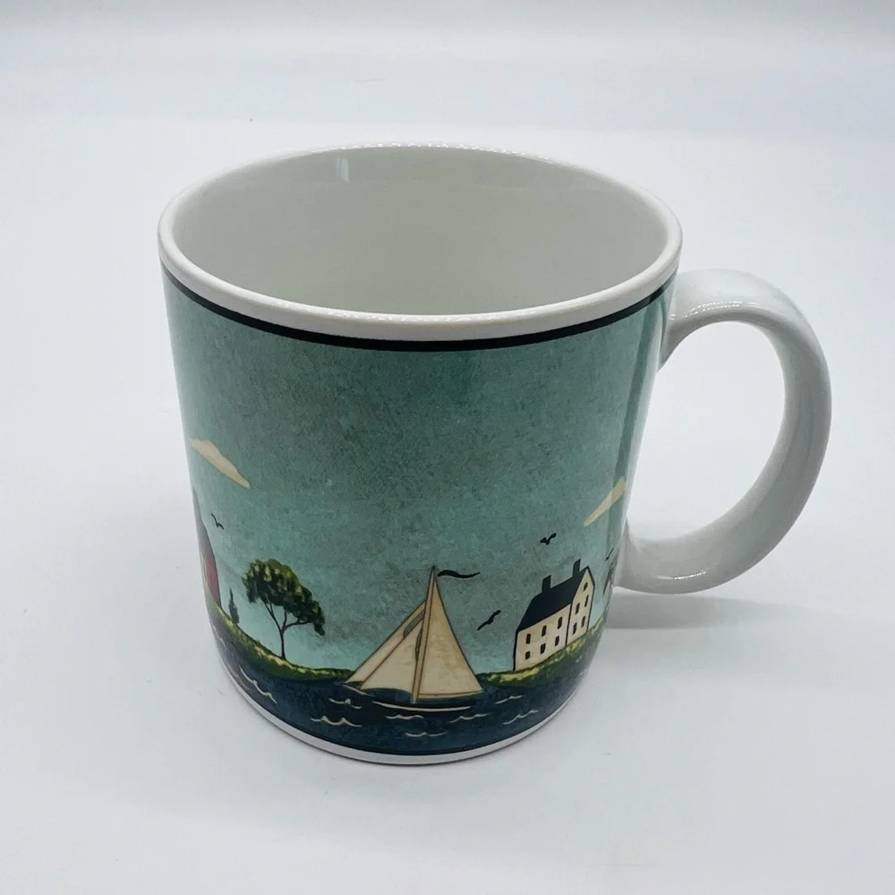 Warren Kimble mugs for sale vintage beach/ lighthouse theme